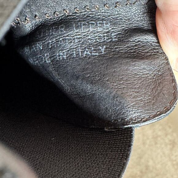 Boemos Made in Italy Black Leather Stacked Block Heel Almond Toe Chelsea Boot 10 - Picture 2 of 11